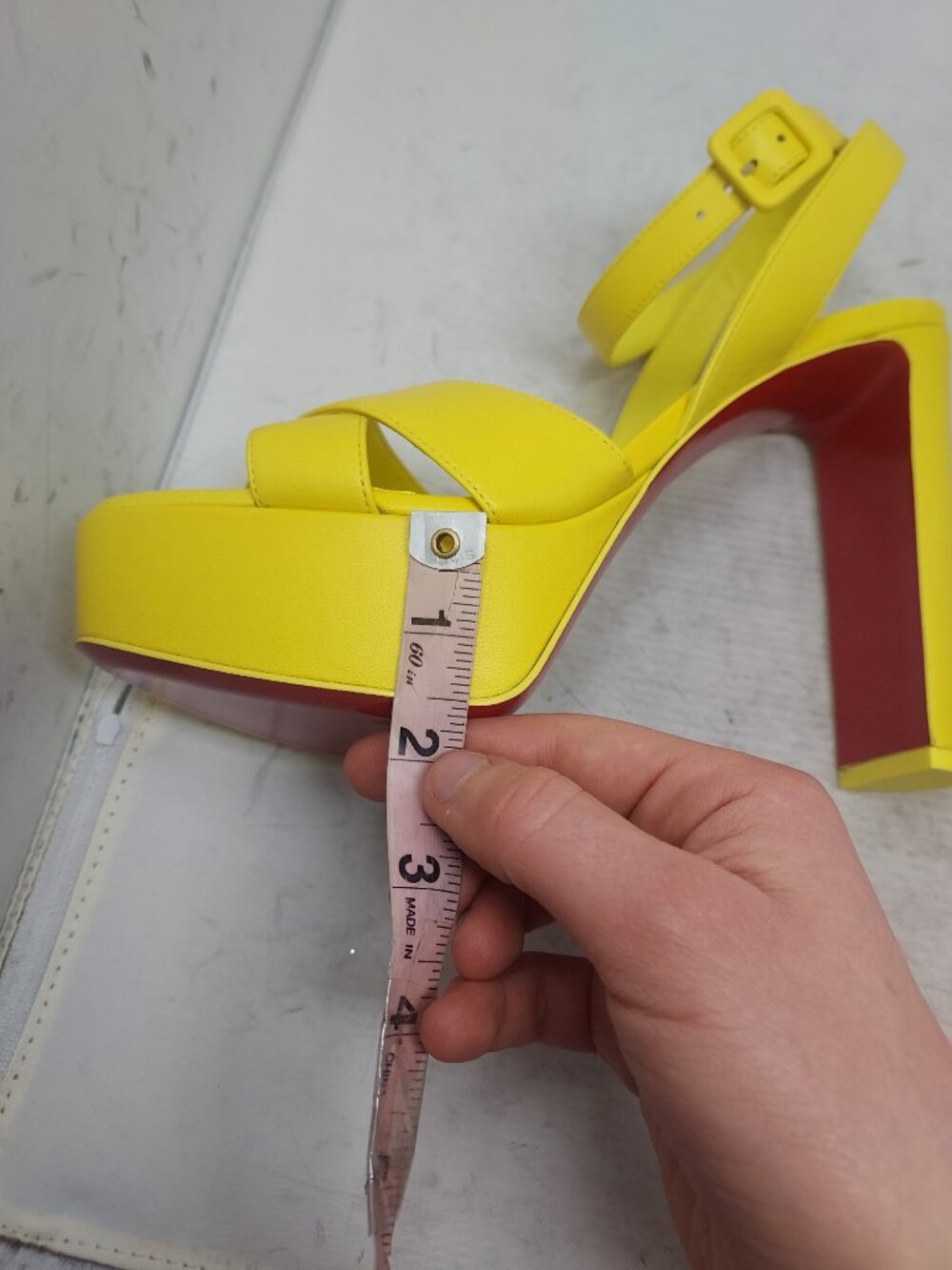 Christian Louboutin Yellow Strappy Supramariza Platform Sandal - Picture 11 of 11